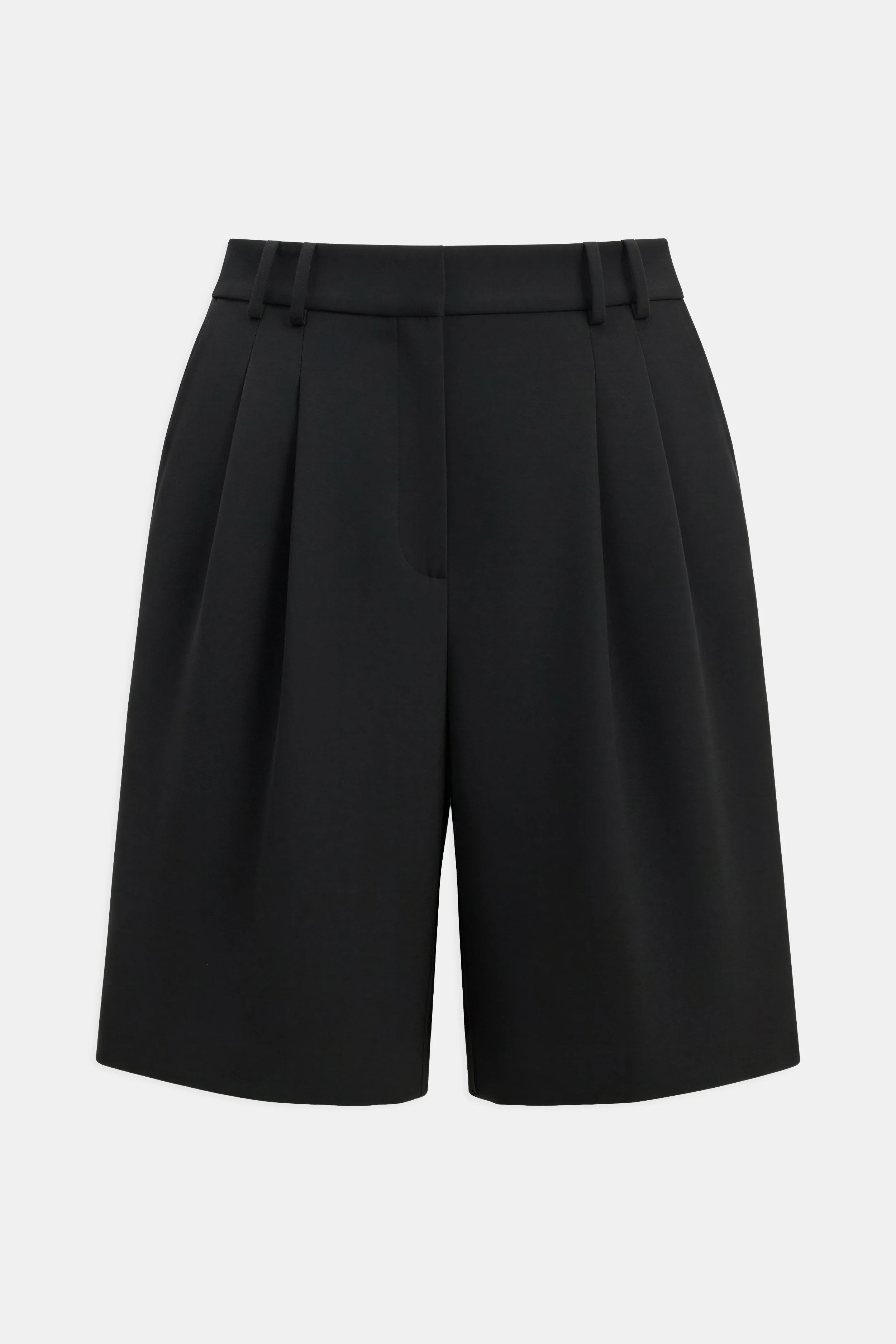 Effortless Pleated Longline Shorts - Black - Image 11