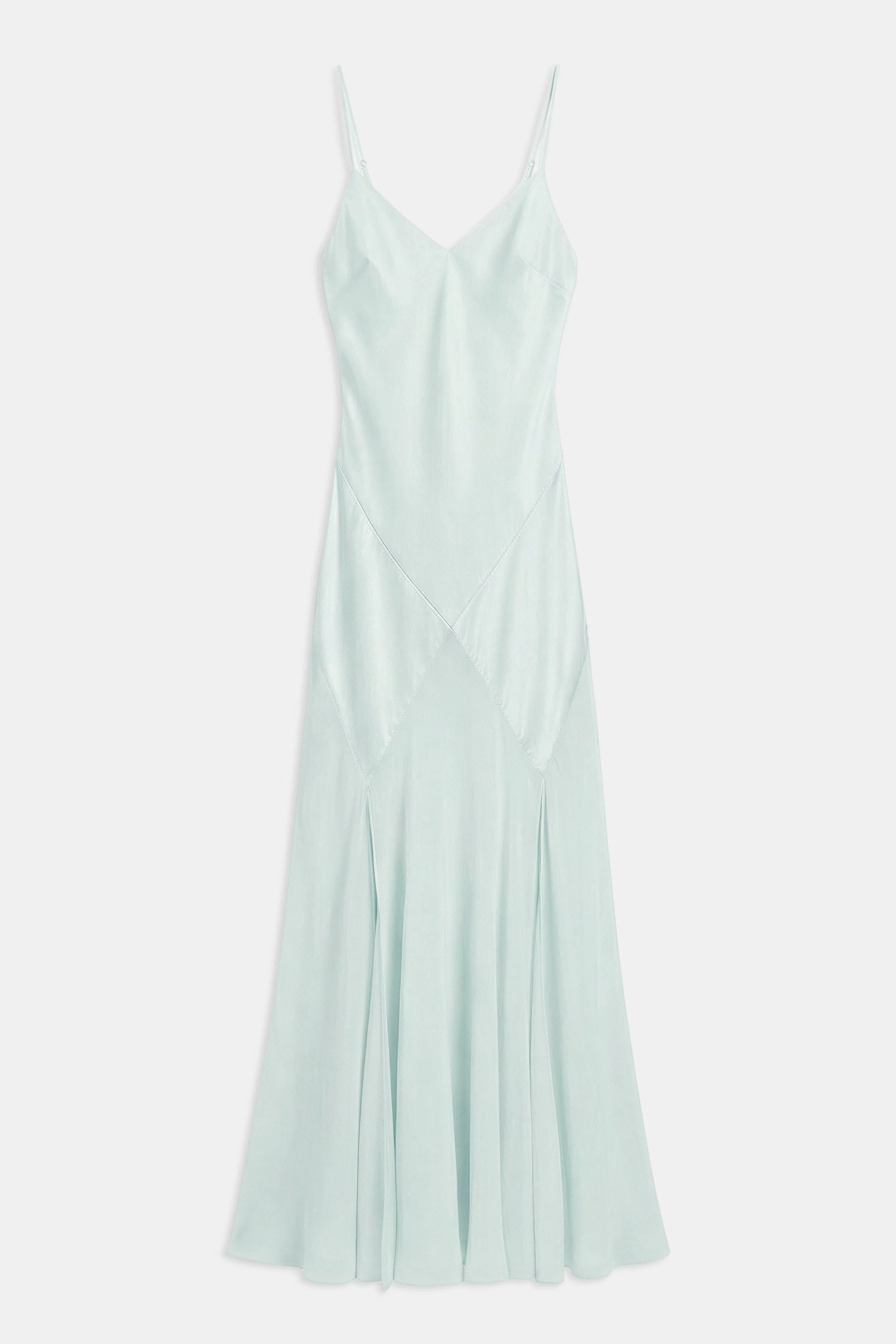 Plunging Satin Handkerchief Hem Gown - Mint - Image 8