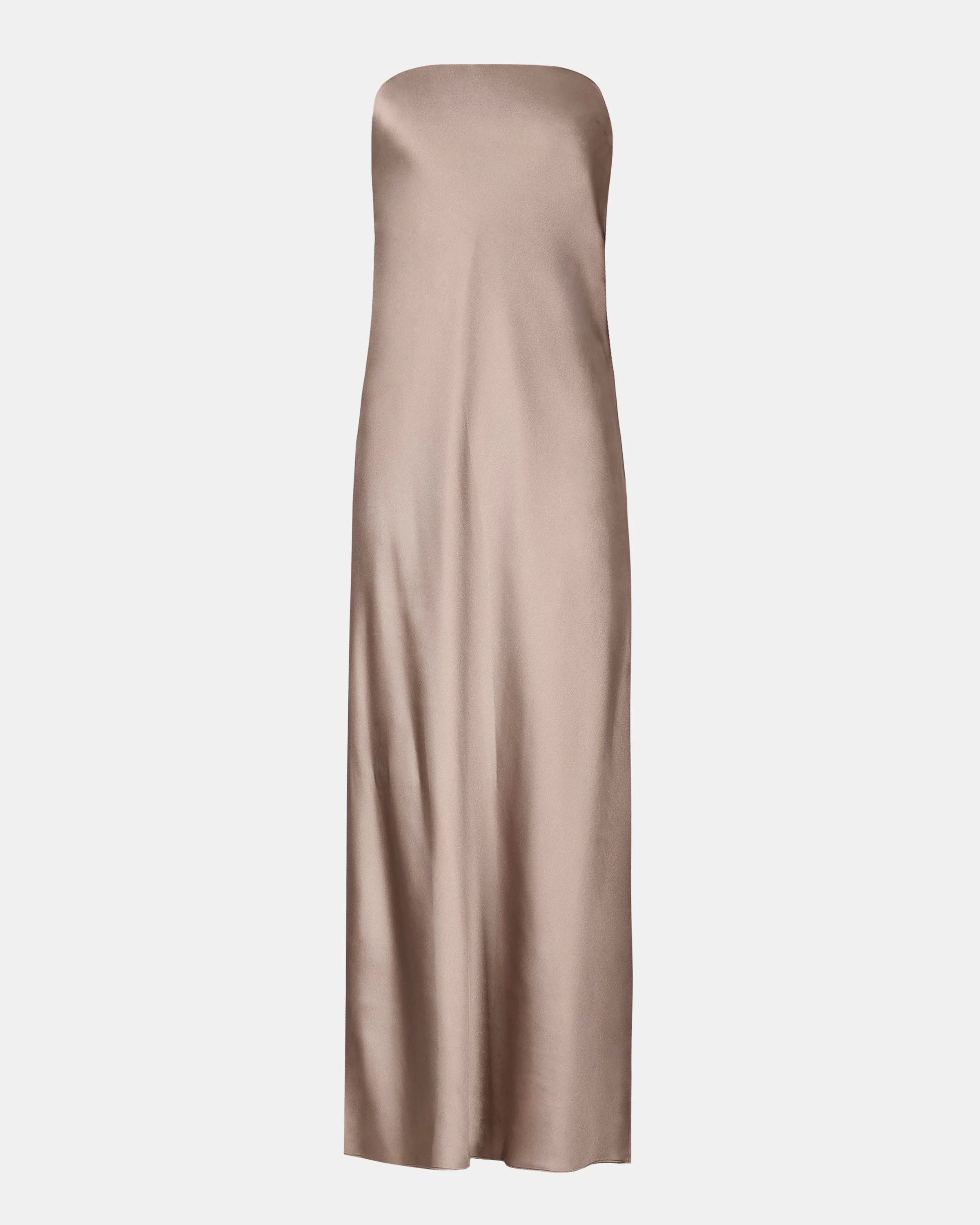 Satin Cowl Back Maxi Dress - Taupe - Image 11