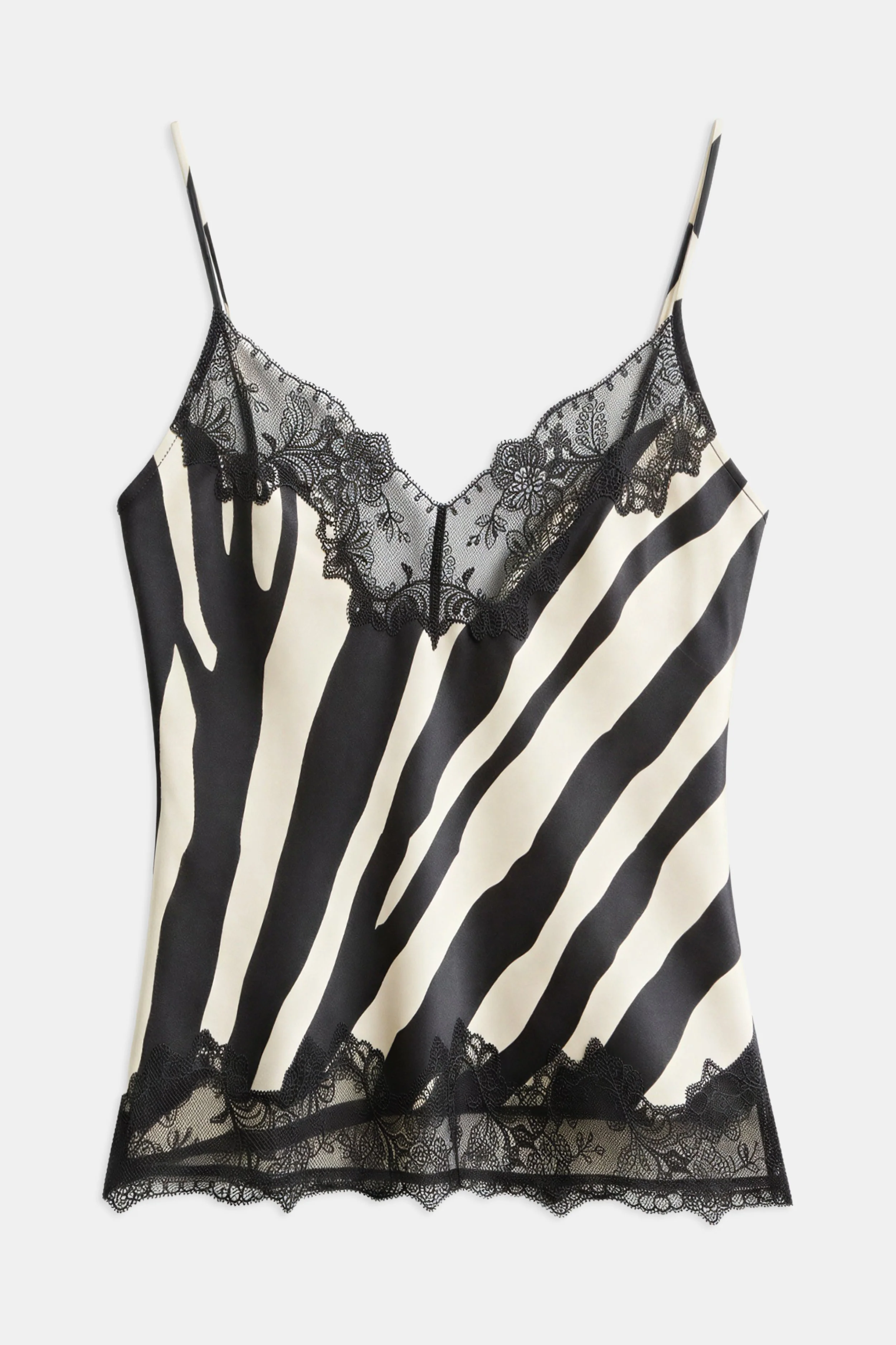 Satin Lace Detail Camisole - Abstract Zebra - Image 8
