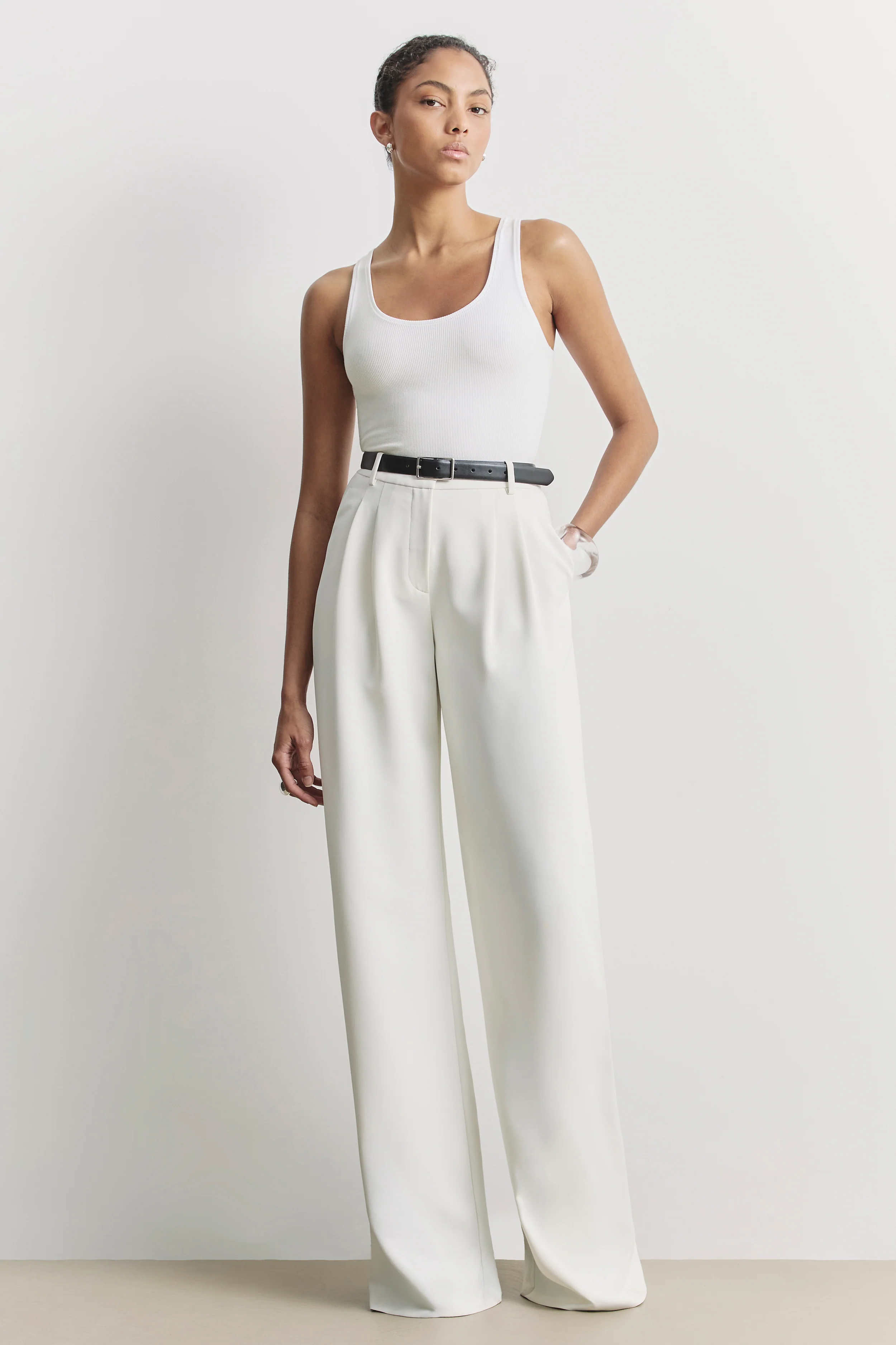 Soft Ribbed Tank Top - White - Image 4