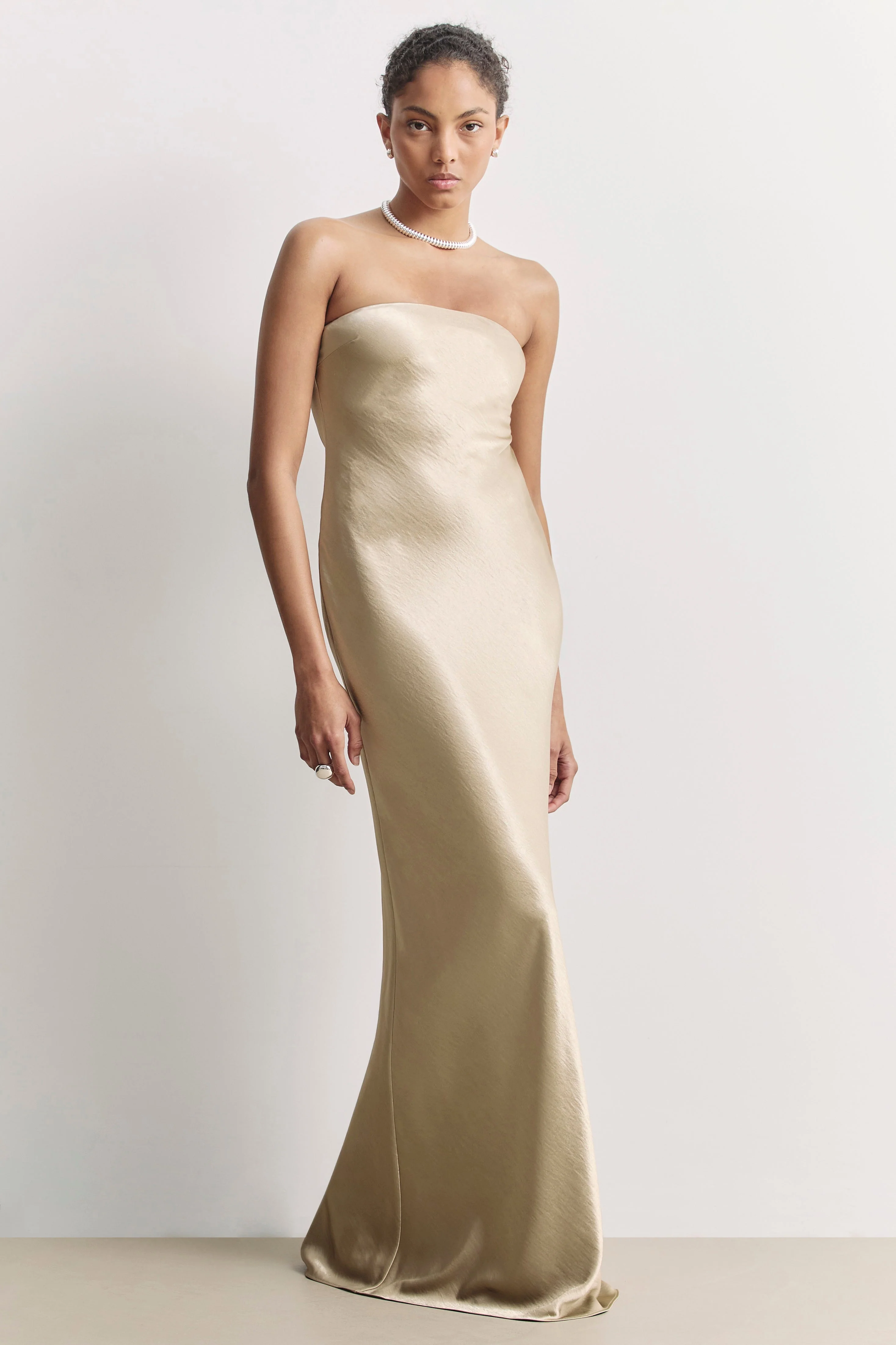 Strapless Maxi Dress - Bronze - Image 7